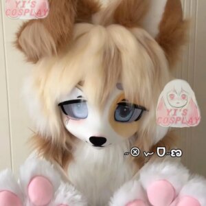 Yis cosplay Custom Furry head Kigurumi Head Cosplay Kemono Fursuit Handmade Headsets Beast Customized Fursuit Kemono Head