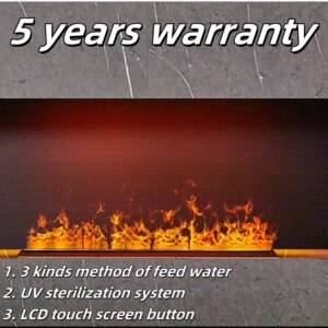 5 Years Warranty steam atomized fake mist fire large indoor steam fireplace 3d water vapor electric fire