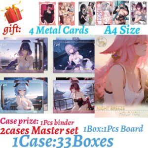 New A4 Size Goddess Board Night Breeze Hold You Board Hobby Waifu Board Genshin Collection Doujin Hutao Ganyu Rare Card Toy Gift