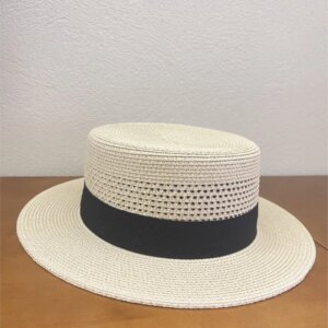 New flat hat beige spring and summer shade men’s women’s cool seaside eaves handmade simple sunscreen
