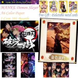 MANKE Demon Slayer Arcylic A6 Color Paper Anime Kimetsu Yaiba Tanjirou Kamado Nezuko Card Kids Gift Demon Slayer Cards