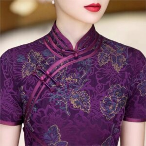 Cheongsam new Chinese female sense of daily national style dress temperament long