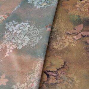 Vintage Xiangyun Yarn Printed Cloth Crafts Table Runner Cheongsam Fabric Custom-Made Clothes Tie-Dye Wedding Celebration