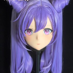 (AL26)Customize Character Keqing! Female/Girl Resin Full/Half Head With Lock Anime Cosplay Japanese Animego Kigurumi Mask