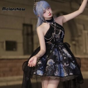 Melonshow Jellyfish Dark Lolita DressVictorian Vintage Dress Gothic Lolita  Halloween Birthday  Dresses Girls Lolita