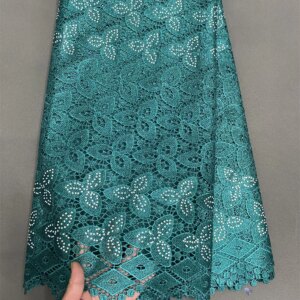 African Guipure Cord Sequins Lace Fabric 2024 High Quality Nigerian Water Soluble Lace Fabric For Women Wedding Party Dress