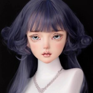 OR Female Sweet Girl Resin Half Head Kigurumi BJD Eyes Crossdress Cosplay Japanese Anime Role Lolita Mask With Eyes And Wig