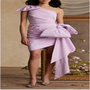 One Shoulder Women’s Short Evening Dress Elegant Dress for Girls Stunning Cocktail Dresses for Women 2025 Customized with Bow