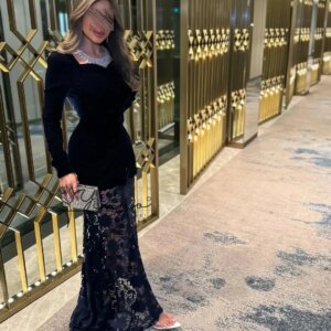 customized  Mermaid Sweetheart Prom Dresses Long Sleeves Formal Occasion Dresses Lace Temperament Evening Dresses