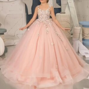 Tulle Pageant Ball Gowns Princess Dress Flower Girl Dresses for Wedding Lace Princess First Communion Formal Dresses ball gown