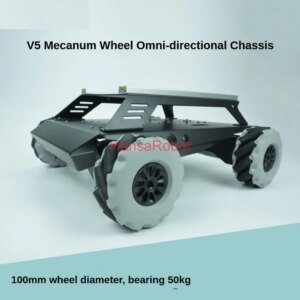 V5 4WD Double Chassis Metal Mecanum Wheel Intelligent Robot Car 24V DC Motor 50KG Load Capacity Supports Wireless Control