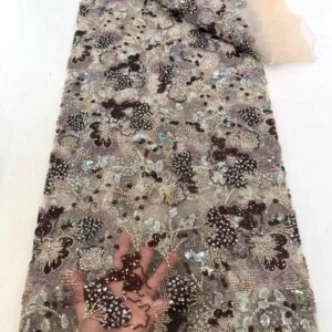African Lace Fabric 2025 Sequins Beaded Embroidery Groom Nigerian Bridal High Quality French Tulle Lace Fabric For Wedding Dress
