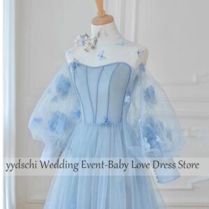 Customized 2025 Girl Dresses Child Flower Girl Dresses Blue Princess For Kid Party Dresses Wedding Party Ball Gown Girls