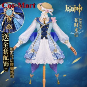Cos-Mart New Game Genshin Impact Kamisato Ayaka Cosplay Costume Elegant Gorgeous Formal Dress Activity Party Role Play Clothing