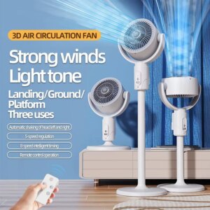 Rechargeable Air Circulation Fan Floor-standing Three-speed Adjustable Height Five-speed Wind Speed Adjustment Silent Turbo