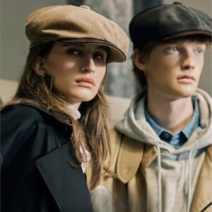 New elegant and fashionable cotton linen corduroy newsboy hat for men wearing octagonal hats