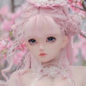 OR Customize Half Head Sweet Girl Resin Crossdress Japanese Cartoon Anime Female Cosplay Kigurumi Doll Mask Drag Queen