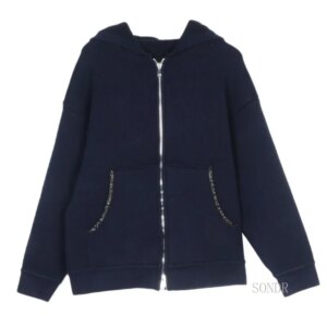 Thick Hooded Zipper Up Knitted Cardigan Women Autumn Winter Sweater Jacket Loose Simple Beaded Pockets Knitted Jacket Women Tops