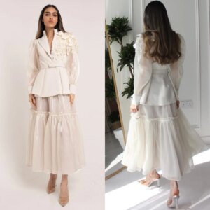 Customized Evening Jersey Applique Clubbing A-line V-neck Bespoke Occasion Gown Midi es Saudi Arabia