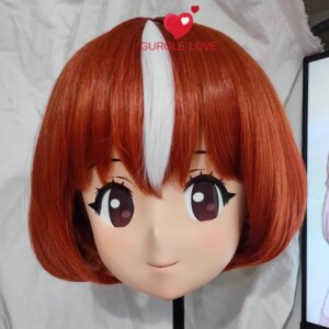(GLb0313)Customize Character Female Girl Resin Half Head Crossdress Cosplay Japanese Anime Role Kigurumi Mask With Eyes And Wig