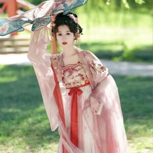 2024 Hanfu Bathing Beauty Cheoko Skirt Embroidery Chinese Traditional Han Clothing Spring and Summer Daily