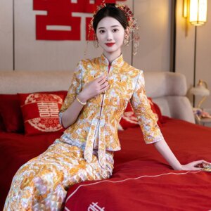 Yourqipao Xiuhe Clothing Chinese Wedding Dress 2025 New Wedding Gown Dragon Phoenix Bridal Dress