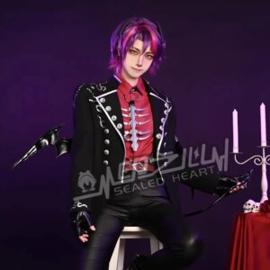 Cos-Mart Anime Vtuber Nijisanji VOLTACTION Cosplay Costume Demon Costume Men’s Team Handsome Uniform Party Role Play Clothing