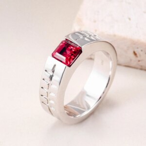 Provence Luxury wedding ring KGold/925 Silver Ruby Lab Gemstone Engagement Band for men Fine Jewelry Personalized Custom