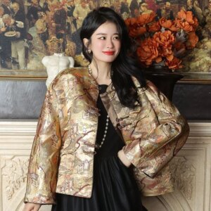 New Chinese coat improved hot gold branch national style old money wind loose