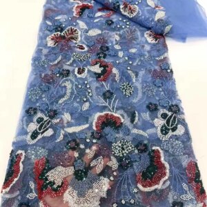 African Mesh Groom Lace Fabric 2025 High Quality French Sequins Lace Fabric Nigerian Lace Fabric For Wedding Women Dress