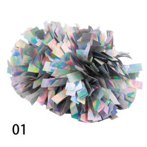 30pcs High Quality Student’s Gold Purple Metallic Cheerleading PomPoms Dance Props With PET Material Reusable