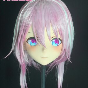 Customize Character Female/Girl Resin Kig Full Head With Lock Anime Cosplay Japanese Anime Kigurumi Mask
