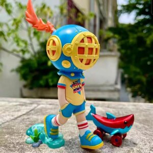 Sank Toys Sank The Child Little Sank Lonely Pack Go Walking 1980s Resin Painted Collection Figurine Figure Model Statue
