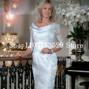 Ivory Mother of the Bride Dress 2025 Modern Satin Tulle Lace Appliques Handmade Couture فساتين للمناسبات الخاصة