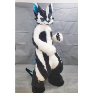 Long Fur Husky Dog Fox Mascot Costume Fursuit Halloween Suit Cosplay