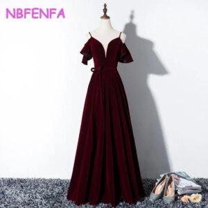 NBFENFA 2024 New Style Bridal Gowns Sling Slim Sexy V-neck Banquet Dress Evening Dresses Party Dress Vestidos De Noche Elegantes