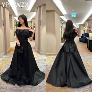 Customized Evening Dress Formal Party Occasion Women YPMWZX Off-the-shoulder A-line Floor Length Skirts Bespoke Dresses