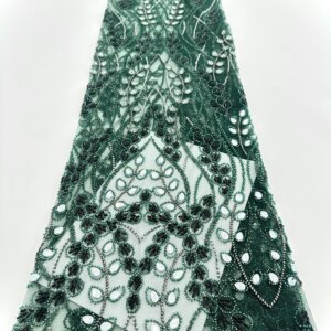 2025 New 180 pieces stones per yard Arrivals Cloth Making Nigerian Sequins Tulle Mesh Lace Fabric