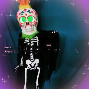 Nightclub bar Halloween glow skull set costume Halloween cloak