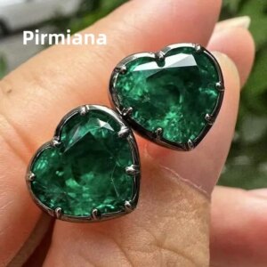 Pirmiana Customized 14k yellow Gold 8ct Lab Grown Emerald Earrings for Women Party Gift