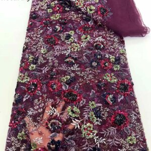 Mccarthy African Beaded Net Mesh Lace Fabric 2025 Beads Embroidery Sequins French Tulle Lace for Nigerian Wedding Party Dress