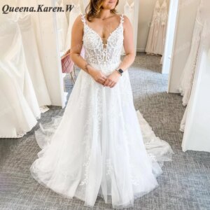Elegant Boho Wedding Dress sweetheart lace applique bride dress robe de mariee A line Wedding Bridal Gown