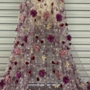 Latest French 3D Flower Sequins Lace Fabric 2025 High Quality Nigerian Sequins Beads Lace Fabric with Wedding Sew JH