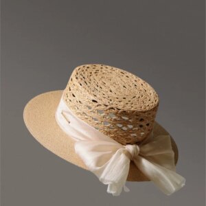 Summer new hat children hollowed out flat eaves holiday shade breathable elegant style