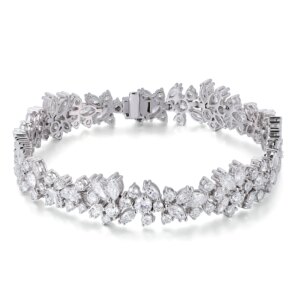 Provence 14K White Gold bracelet DEF color Marquise Lab-grown Diamond Bracelet for women Luxury custom Wedding Valentine’s Gift