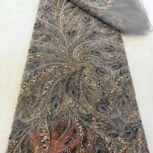 African Elegant Beads Groom Tulle lace Fabric 2025 High Quality Sequins Embroidery French Tulle Laces For Nigeiran Party Dress