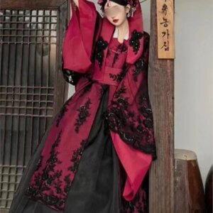 Traditional demure national style female wedding dress photo costume