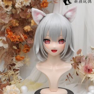Kigurumi cute cat Ranji Kigurumi mask full headband lock cosplay headshell props costume anime game