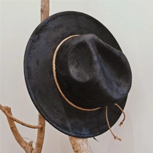 Personality hat 61CM big round wide jazz top style street dance men and women burnt