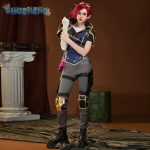 Vi heroine LOL Cosplay Arcane Season 2 costume Party Christmas Fashion Set and Accessories Props Men’s and Women’s Vi Uniform